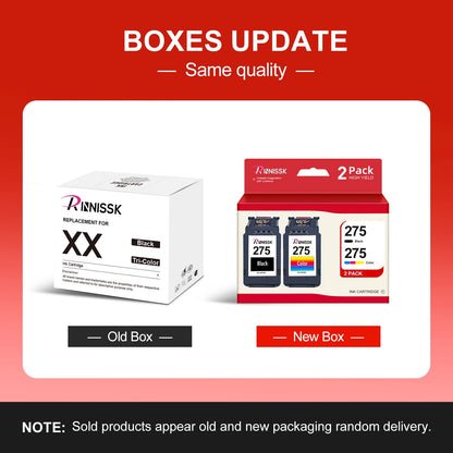 275XL Ink Cartridges for Canon Ink 275 and 276 for PIXMA TS3520 TS3522 TS3500 TR4720 TR4700 Printers (2 Pack - Black , Tri-color)