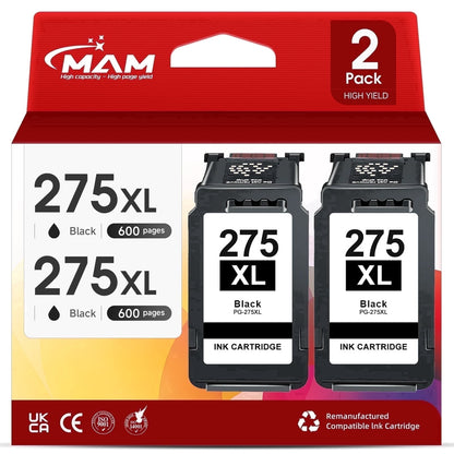 275 Ink Cartridges for Canon 275XL Black Ink Cartridge Compatible for Canon 275 Ink Cartridge Combo for Canon TS3522 (2 Black)