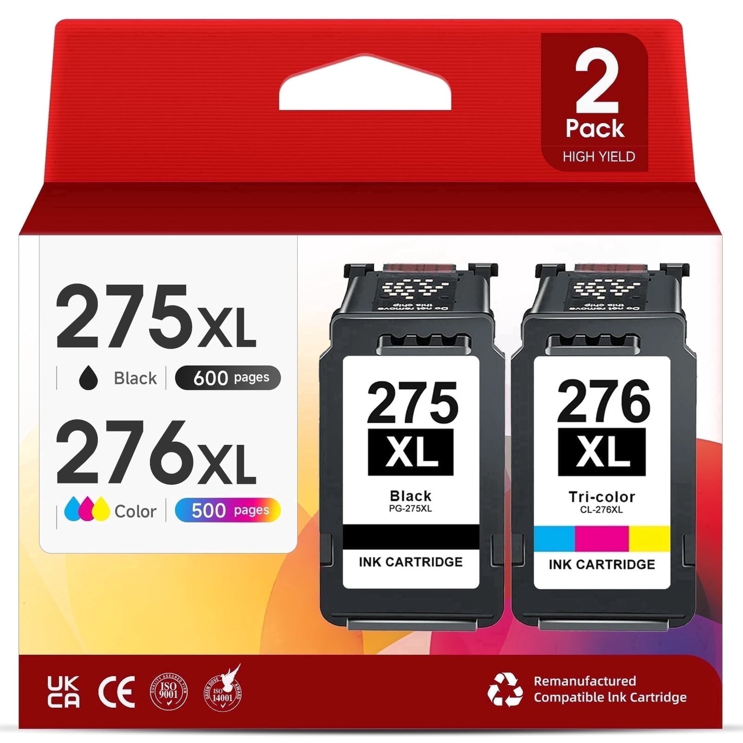 275 Ink Cartridges Compatible for Canon ink 275 and 276 for Canon 275XL Ink Cartridge Combo for Canon TS3522 (2 Pack)