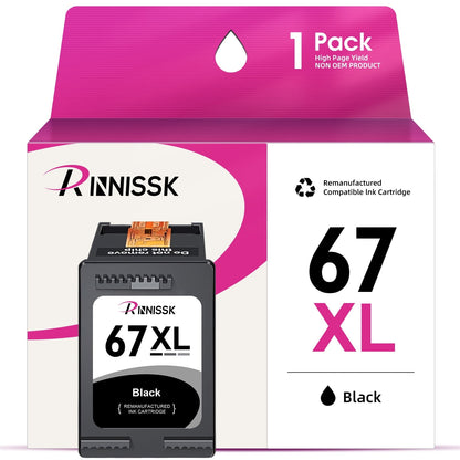 67 Black Ink Catridges Compatible for HP 67 Ink Cartridges for HP 67 Ink Black for HP Printer Ink 67 (1 Black )