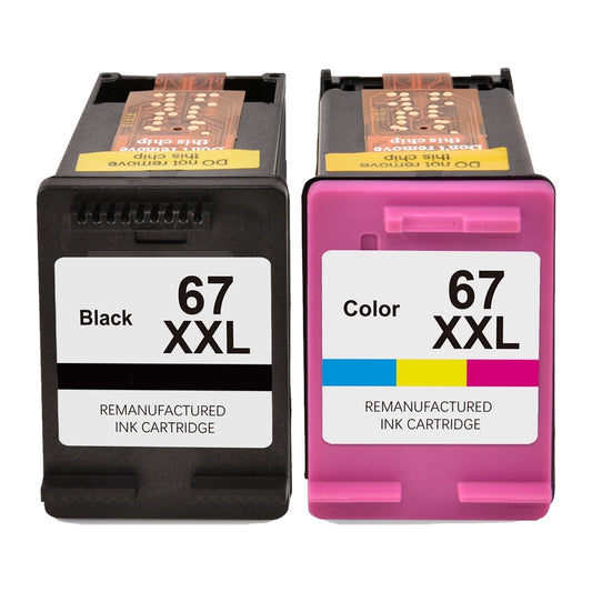 67 Ink Catridges for HP 67 Ink Cartridges for HP 67 Ink Black and Color Compatible for HP Printer Ink 67 (1 Black 1 Tri-color 2 Pack)