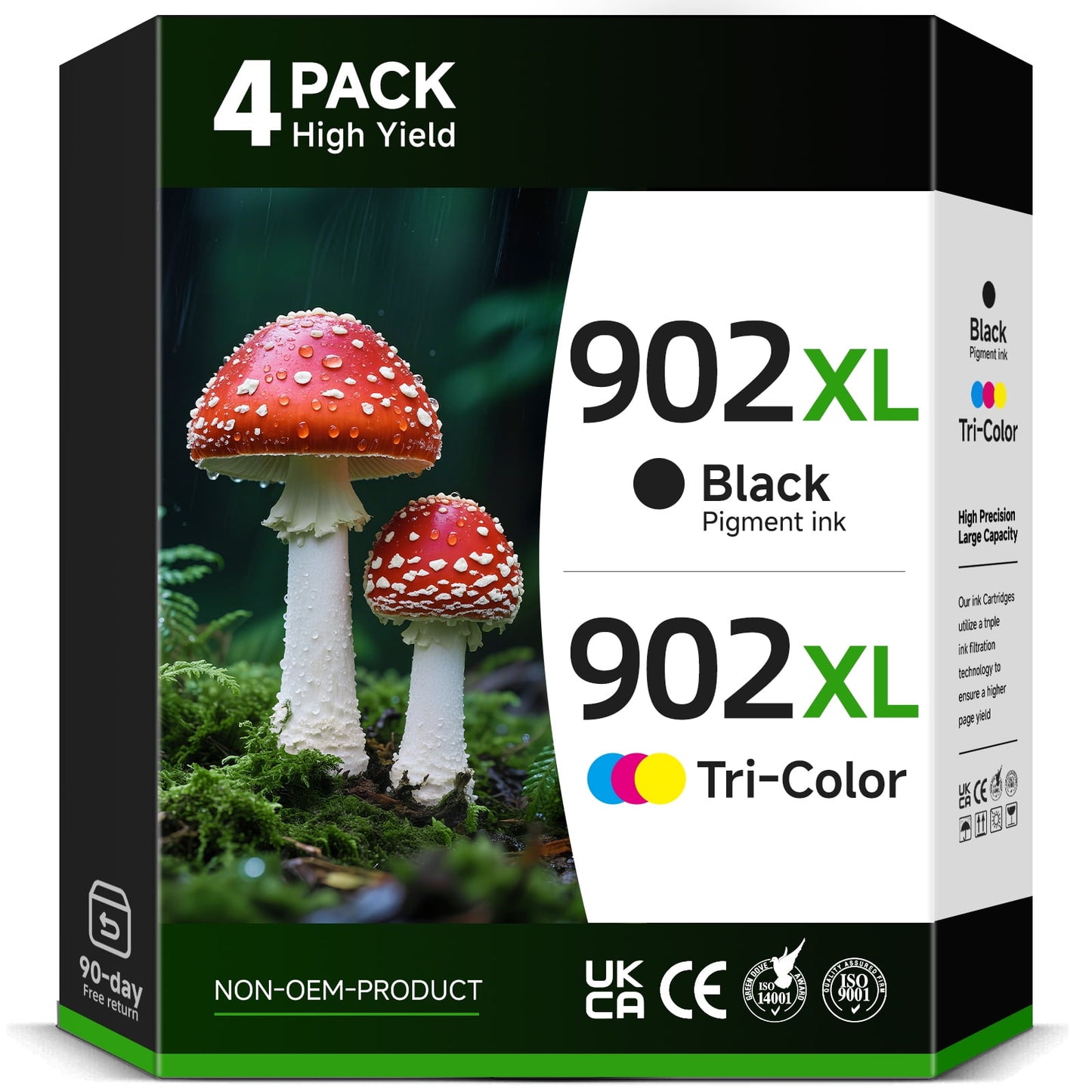 902XL Ink Cartridge Compatible for HP 902 Ink Cartrridges Combo Pack for OfficeJet Pro 6950 6958 6960 6962 Printers(Black, Cyan, Magenta, Yellow, 4 Pack)