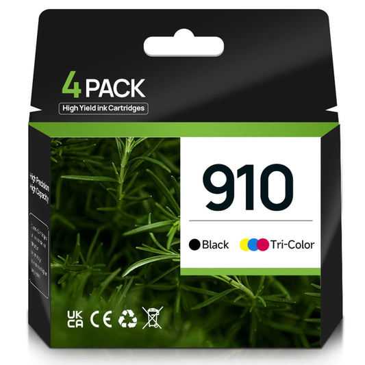 910 Ink for HP 910 Ink Cartridges Combo Pack (4-pack) Compatible for 910XL Printer Ink HP OfficeJet 8010 Ink Series