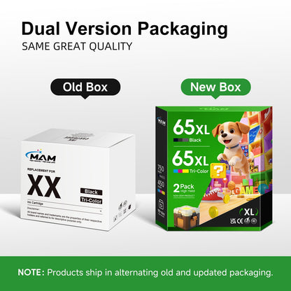 65 Ink Cartridges for HP 65XL Ink Cartridge Combo Compatible for Printer Ink HP 65 with DeskJet 3755 3772 Envy 5055 5052 (Black, Tri-Color)