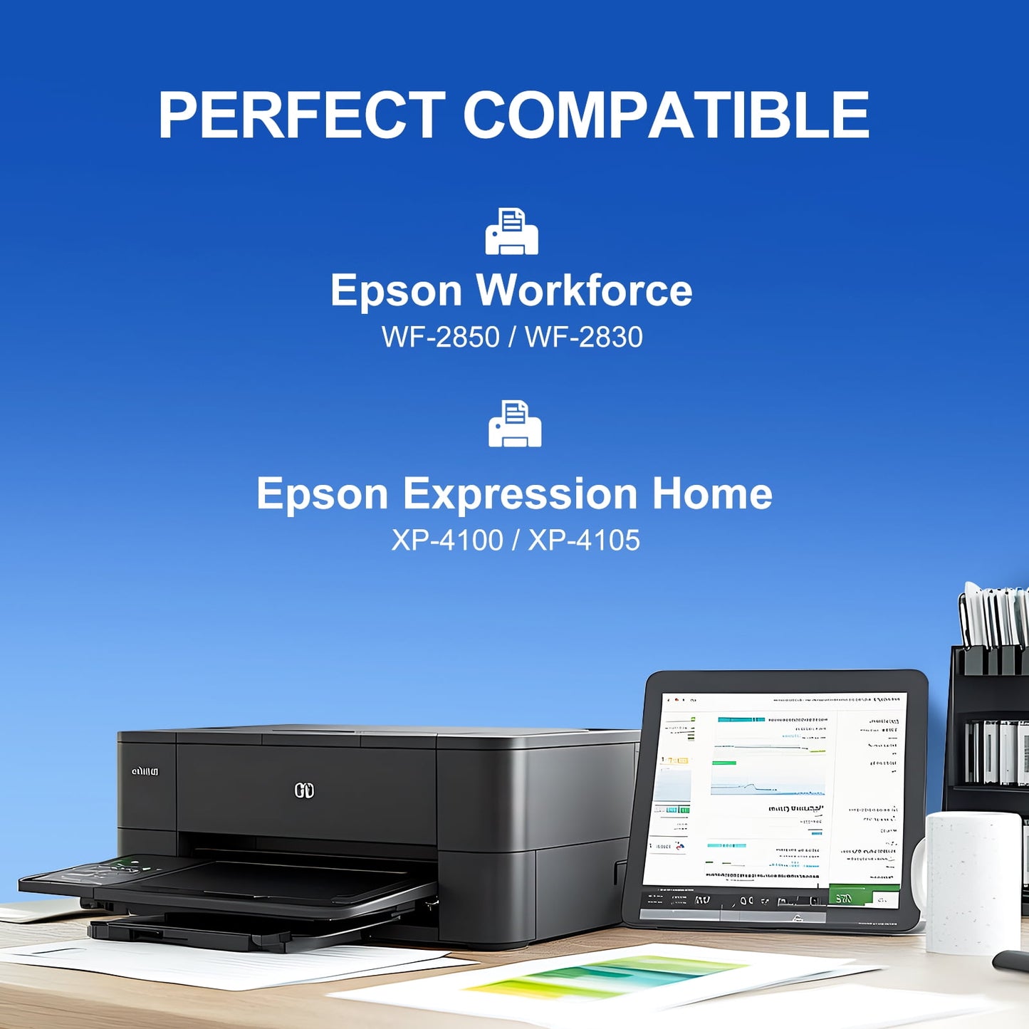 212XL Ink Cartridges for Epson 212 Ink Cartridges for Epson 212XL Ink for Epson XP-4105 WF-2830 XP-4100 WF-2850 Printer 5-Pack (2 Black Cyan Magenta Yellow)