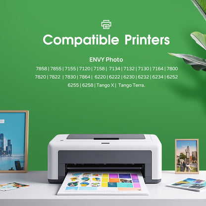 64XL Ink Cartridges Black/Color Combo Pack Compatible for HP 64 Ink Cartridge for HP Envy Photo 7855 7858 7155 7120 Printer (1 Black, 1 Color)