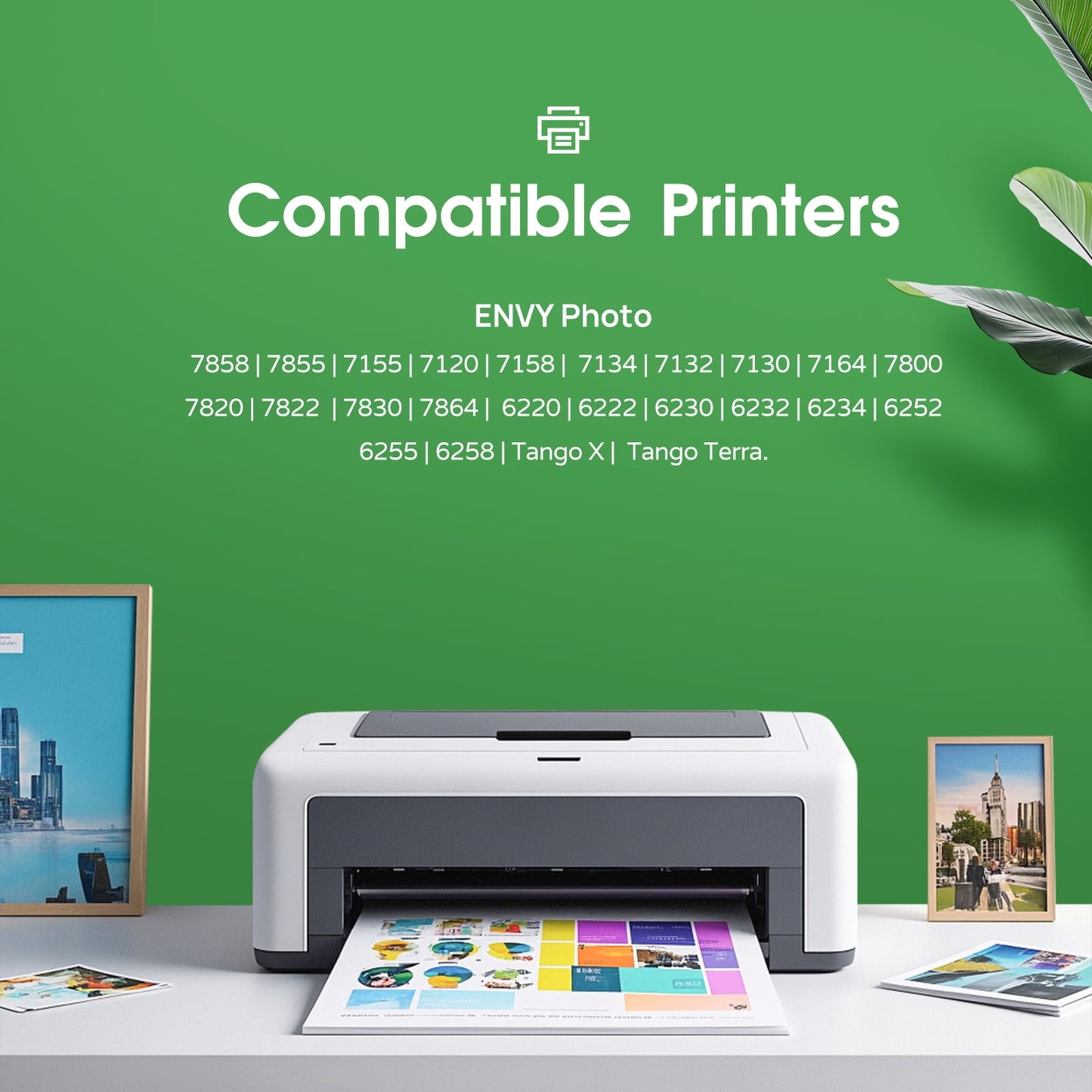 64XL Ink Cartridges Black/Color Combo Pack Compatible for HP 64 Ink Cartridge for HP Envy Photo 7855 7858 7155 7120 Printer (1 Black, 1 Color)