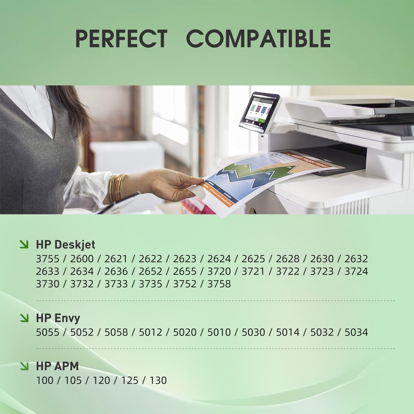 65 Ink Cartridges for HP 65 Ink Cartridge Combo Pack Compatible for HP Printers Ink 65 (1 Black 1 Tri-color , 2 Pack)