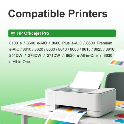 950XL 951XL Ink Cartridge Compatible for HP 950 and 951 Ink Cartridges for Officejet Pro 8600 8610 8615 8620 8640 276DW 251DW Printer (1 Black, 1 Cyan, 1 Magenta, 1 Yellow, 4 Pack)
